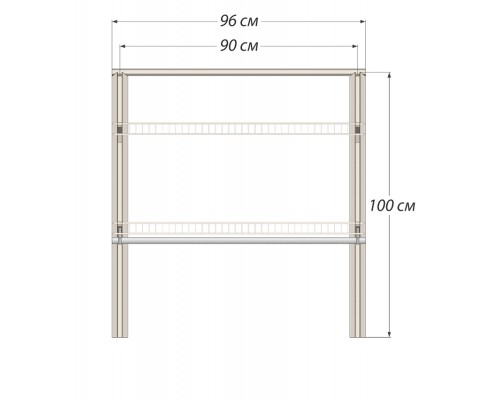 Стеллаж металлический навесной с полками